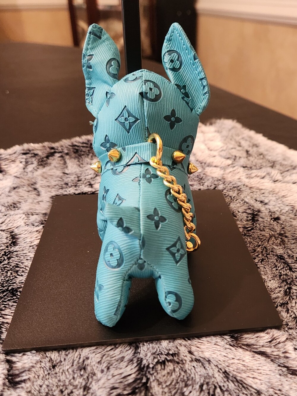French Bulldog Bag Charm With Monogram Detail. Inspired By Designer Motifs. NWOT - Picture 3 of 5